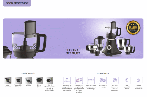 Butterfly Food processor Elektra