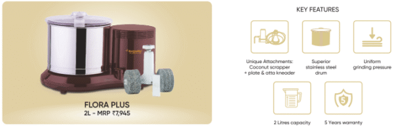 Butterfly Table Top Wet Grinder Flora Plus